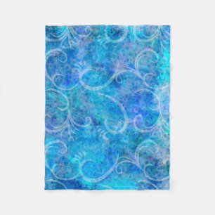 Kerstwinter Storm Victoriaans Filigree Swirls B Fleece Deken