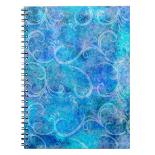 Kerstwinter Storm Victoriaans Filigree Swirls B Notitieboek