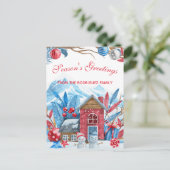 Kerstwinter Waterverf geluk Feestdagenkaart (Staand voorkant)