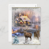 Kerstwinter Wilderness Cottage Feestdagenkaart (Voorkant / Achterkant)