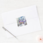 Kerstwinter Wonderland Cottage Holiday Vierkante Sticker (Envelop)
