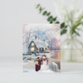 Kerstwinter Wonderland Sneeuwman Kaart (Staand voorkant)