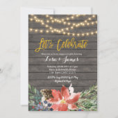 Kerstwinter Wreath Laten we uitnodiging vieren (Voorkant)