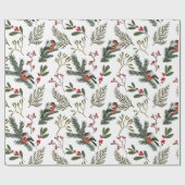 Kerstwinterbijkantoren, cadeaupapier (Vlak)