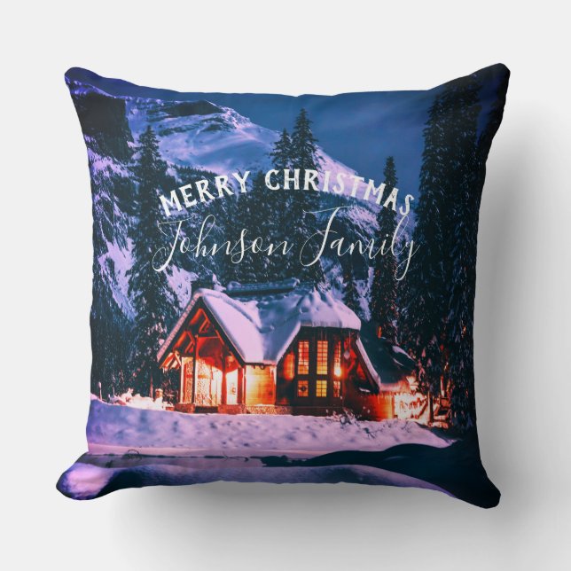 Kerstwintercabine Kussen (Voorkant)