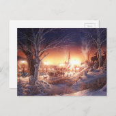Kerstwinterdorp Feestdagenkaart (Voorkant / Achterkant)