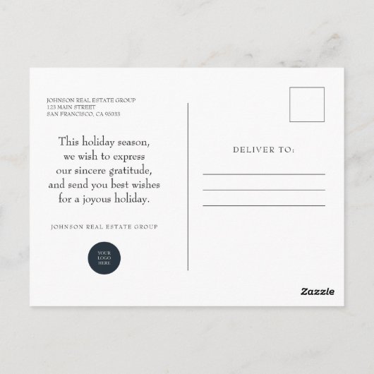 Kerstwinterdorp  | PRETTIGE FEESTDAGEN Briefkaart (Achterkant)