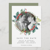 kerstwinterfotobruiloft met de pratcard bedankkaart (Voorkant / Achterkant)