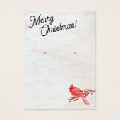 kerstwinterkardinaal met juwelenvertoning visitekaartje (Voorkant)