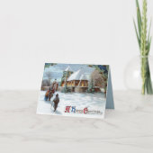  kerstwinterkerken buiten feestdagen kaart (Voorkant)