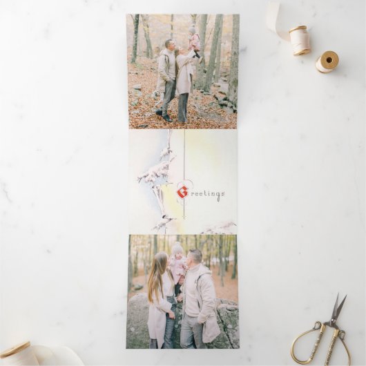  kerstwinterlandschap drieluik wenskaart (Binnen)