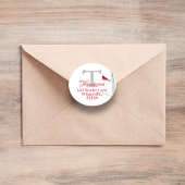 Kerstwinterminimalistische monogram rode kardinaal ronde sticker