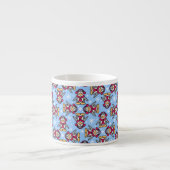 kerstwinterpinguïns blauwe espresso mok (Voorkant)