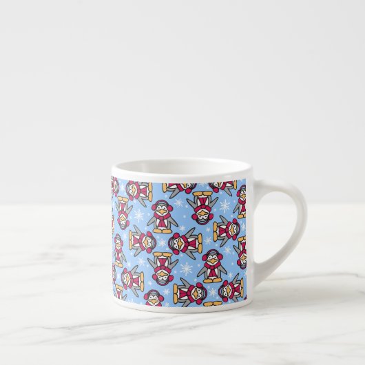 kerstwinterpinguïns blauwe espresso mok (Rechts)