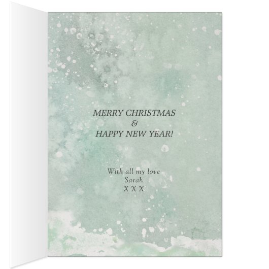 Kerstwintersneeuw één I-liefdeskaart (Binnen (Rechts))