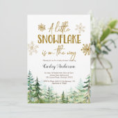 Kerstwintersneeuwvlok is onderweg kaart (Staand voorkant)