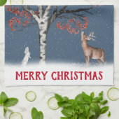 Kerstwinterwild in Snowflake Theedoek (Gevouwen)