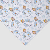 Kerstwit en Blauwe Angel Tissuepapier (Detail)