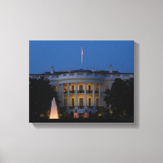 Kerstwit huis in Washington DC Canvas Afdruk (Voorkant)
