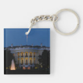 Kerstwit huis voor Feestdagen Washington DC Sleutelhanger (Achterkant)