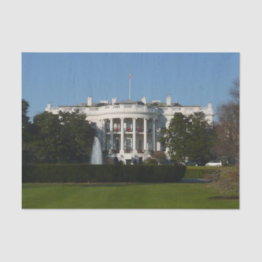 Kerstwit huis voor Feestdagen Washington DC Tissuepapier (Voorkant)