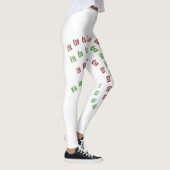 Kerstwit rood groen voor La La La La La La La La L Leggings (Rechts)