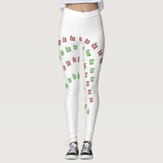 Kerstwit rood groen voor La La La La La La La La L Leggings (Voorkant)