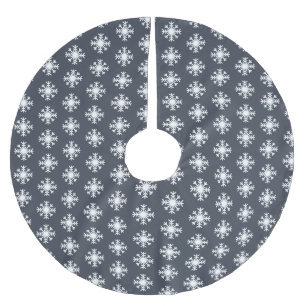 Kerstwit Snowflake Patroon Donkerblauw Kerstboom Rok