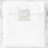 Kerstwitte achtergrond vierkante sticker (Tas)