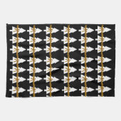 Kerstwitte bomen Bows Kitchen Towels Black Theedoek (Horizontaal)