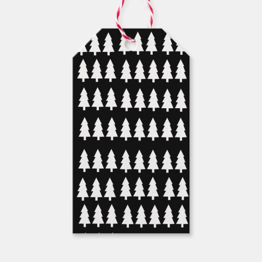 Kerstwitte bomen Gift Labels Cadeaulabel (Voorkant)