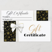 Kerstwitte bout zwarte luxe goudvlekken (Voorkant / Achterkant)