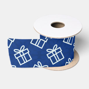 Kerstwitte Cadeaus met blauwe achtergrond Lint