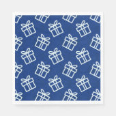Kerstwitte Cadeaus met blauwe achtergrond Servet (Voorkant)