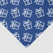 Kerstwitte Cadeaus met blauwe achtergrond Tissuepapier (Detail)