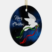 kerstwitte dove keramisch ornament (Rechts)