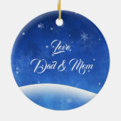 kerstwitte dove keramisch ornament (Achterkant)