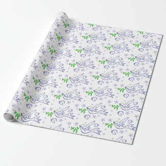Kerstwitte dove op aarde cadeaupapier