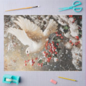 kerstwitte dove tissuepapier (Craft)