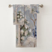 Kerstwitte kerk Deer Sparking Snow Bad Handdoek (Insitu)