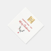 Kerstwitte logo servet (Hoek)