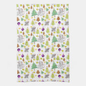 Kerstwitte Mouse Keukenhanddoeken (Verticaal)