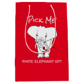 Kerstwitte olifant met cadeaubonen medium cadeauzakje (Voorkant)