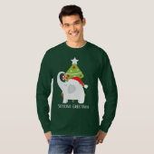 kerstwitte olifant: voeg tekst toe t-shirt (Voorkant volledig)
