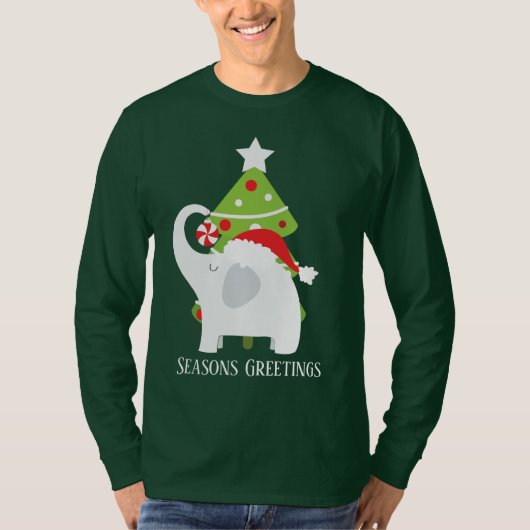 kerstwitte olifant: voeg tekst toe t-shirt (Voorkant)