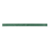 Kerstwitte poka Dot Ribbon op groen Lint (Voorkant)