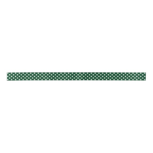 Kerstwitte poka Dot Ribbon op groen Lint (Voorkant)