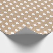 Kerstwitte poka Dots Kraft Cadeaupapier (Hoek)