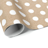Kerstwitte poka Dots Kraft Cadeaupapier (Rol Hoek)