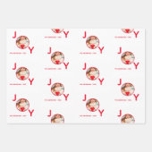 Kerstwitte rode foto's inpakpapier vel (Voorkant 3)